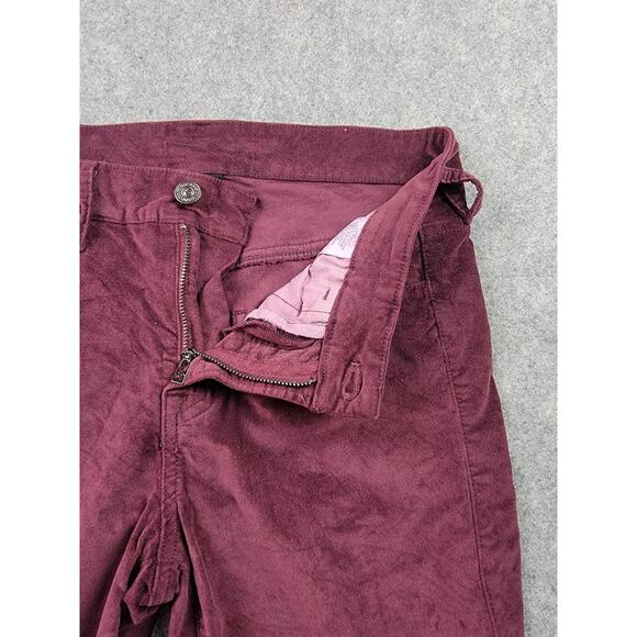 True Religion Jeans Womens 27 Burgundy Jennie Midrise Velveteen Skinny Stretch - Picture 3 of 16